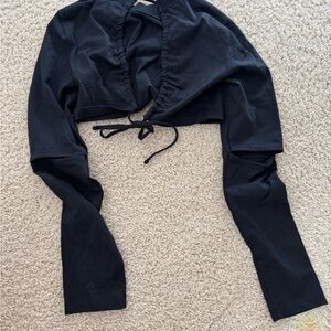 Jacquemus open back  Long Sleeve Crop Top